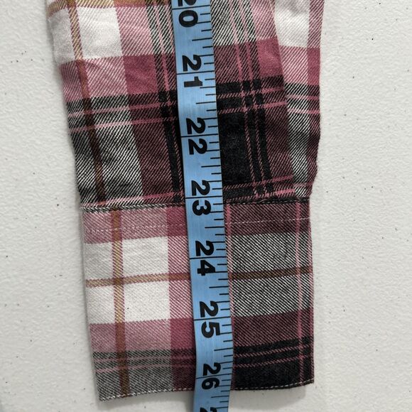 Beach Lunch Lounge Shirt‎ Womens Extra Small Dusty Rose Plaid Whitney - Picture 8 of 9